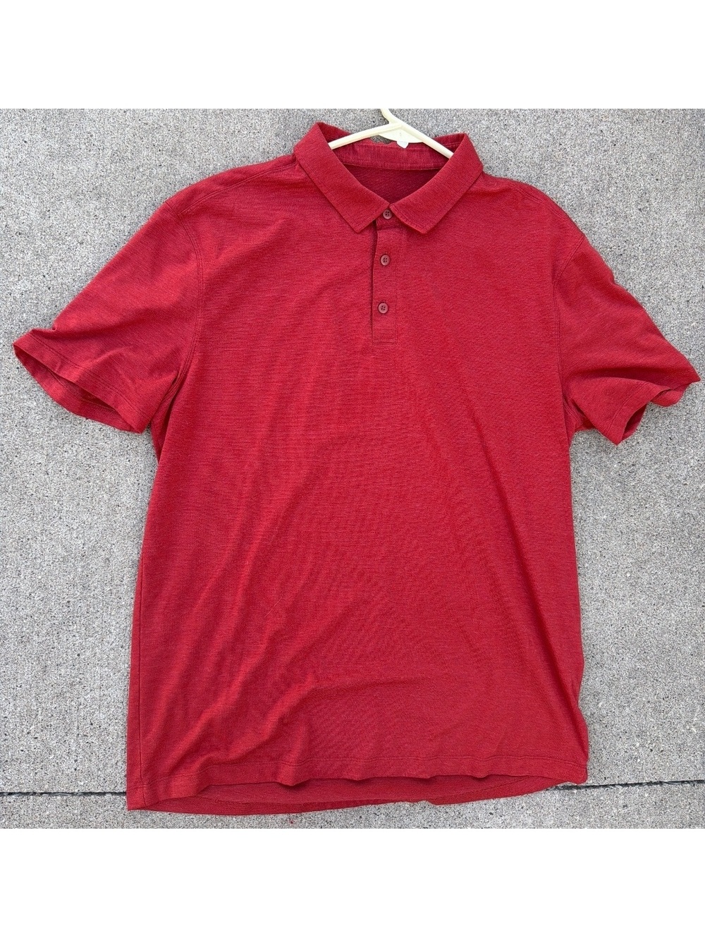 Large - Men - Lululemon Red Coral Polo Shirt